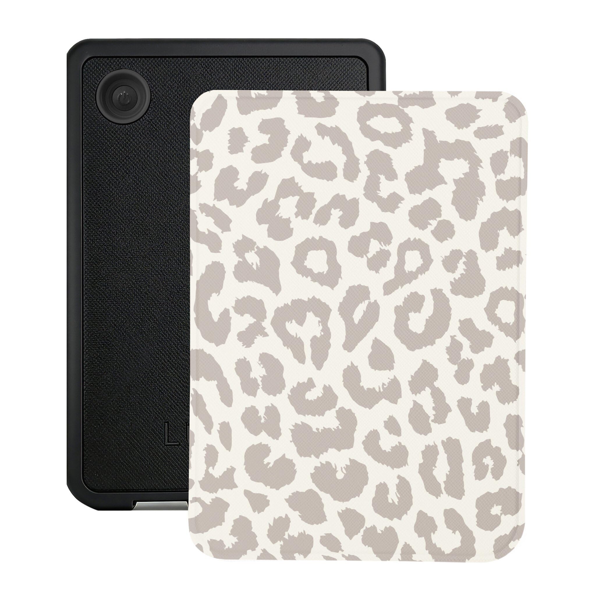 Lunso Compatible avec Kobo Clara BW/Clara Colour Case (6 pouces) - Housse Vegan Saffiano Cuir Sleep Cover - Calm Serengeti