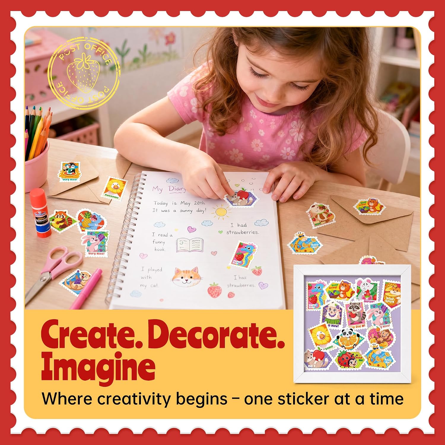 HORIECHALY Scented Stamp Stickers for Kids, Scratch & Sniff Reward Stickers image 5