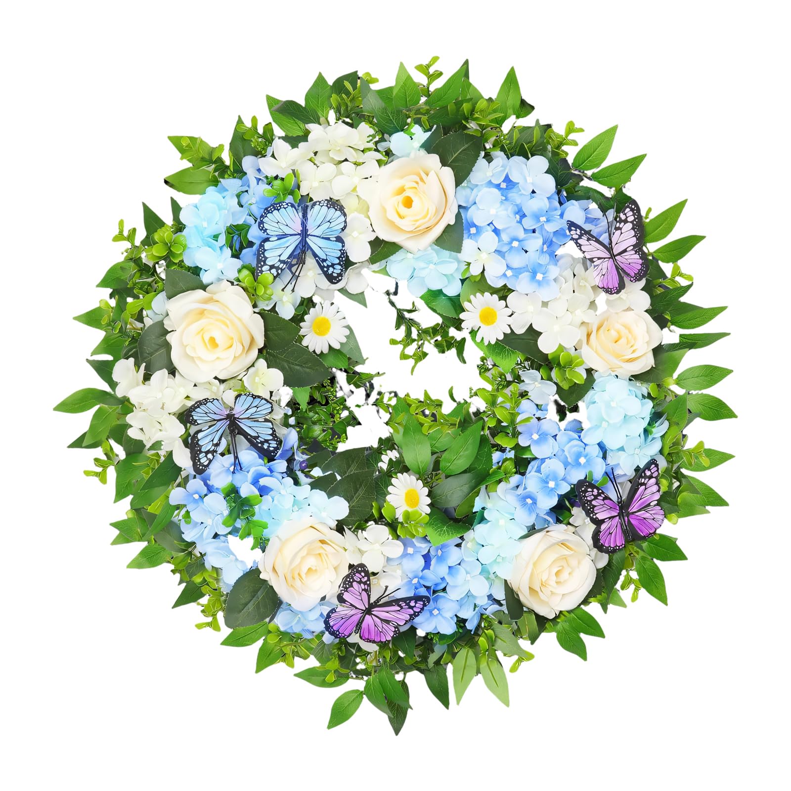 Artificial Flower Wreath with Realistic Leaves for Front Door Farmhouses Garden Wedding Decoration Artificial Wreath Party Decoration Faux Flower Door Hanger Holiday Party Wedding Location Home Deck