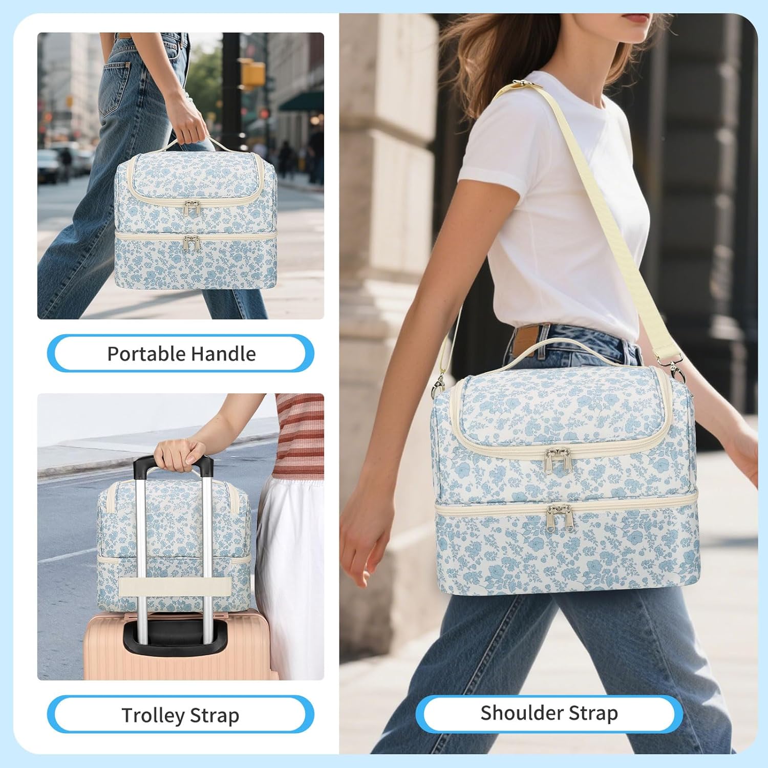 CUBETASTIC Nail Polish Organizer, Nail Supplies Storage Case Holds 45 Bottles Nail Polish & Nail Lamp, Travel Nail Tech Carrying Bag, Nail Kit Bag For Nail Stuff & Manicure Tools