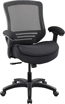BOLISS 400lbs Mid Back Mesh Ergonomic Super Soft Wide Cushion Office Computer Desk Chair Adjustable ArmsBlack