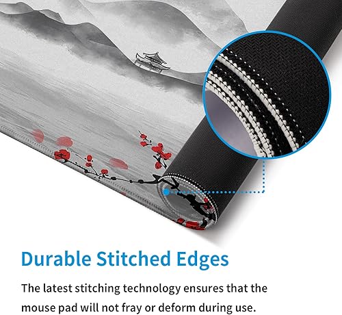 Miniatura 6 de Alfombrilla de ratón grande para gaming con diseño de flor de cerezo japonés Sakura, alfombrilla de escritorio grande, mousepad grande, deskmat,