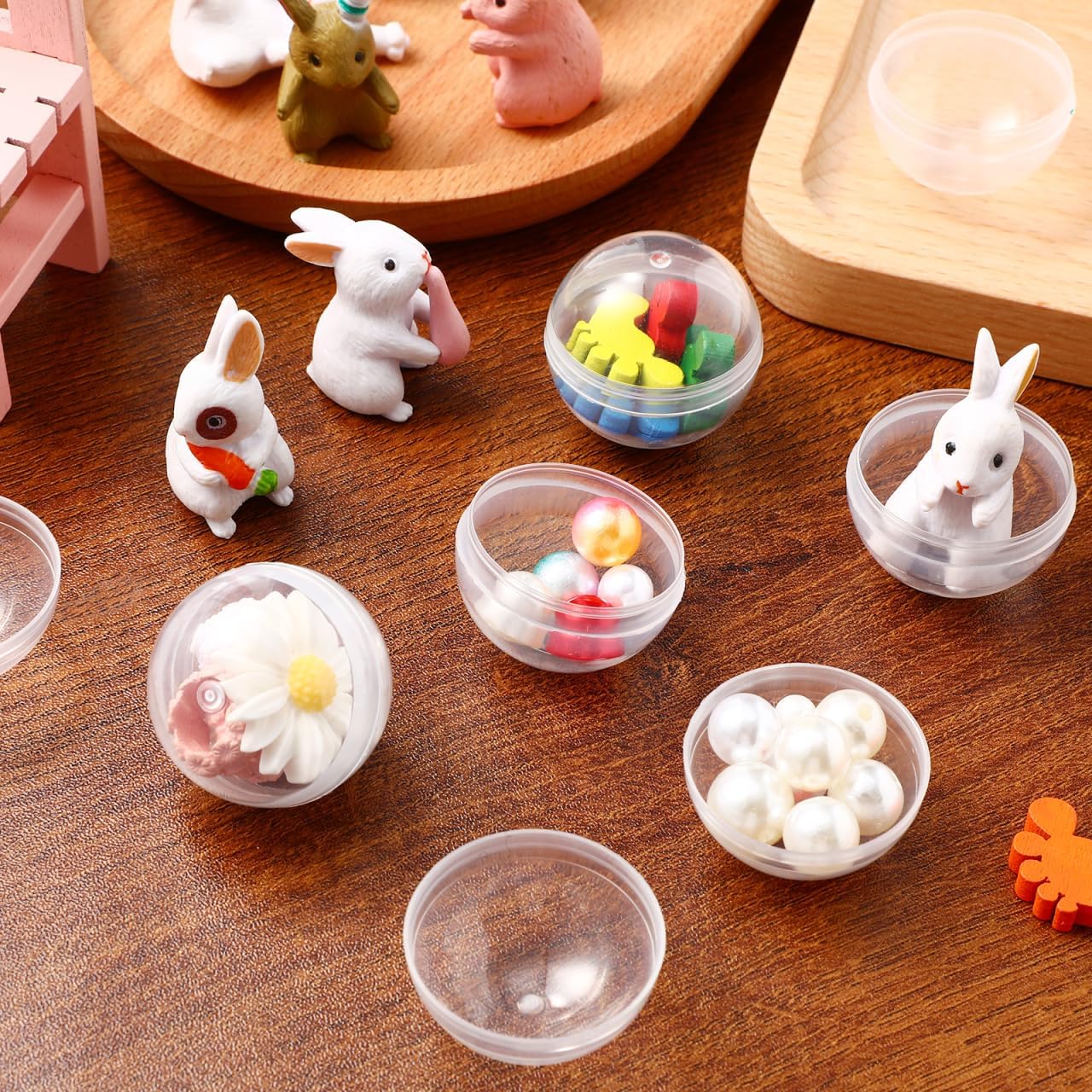 YARNOW 100 Pcs Clear Plastic Balls Fillable 1.2 Inch Mini Gumball Machine Balls for Party Favors Gift Packing and Diy Crafts