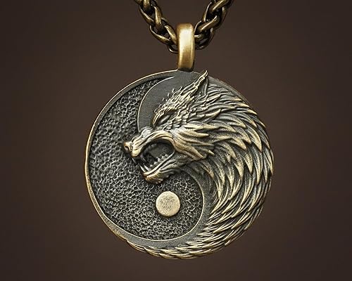 Miniatura 33 de Yin Yang Necklace For Men Ancient Looking High Quality Pendant Jewelry - Yin Yang Gifts - Viking Jewelry for Men