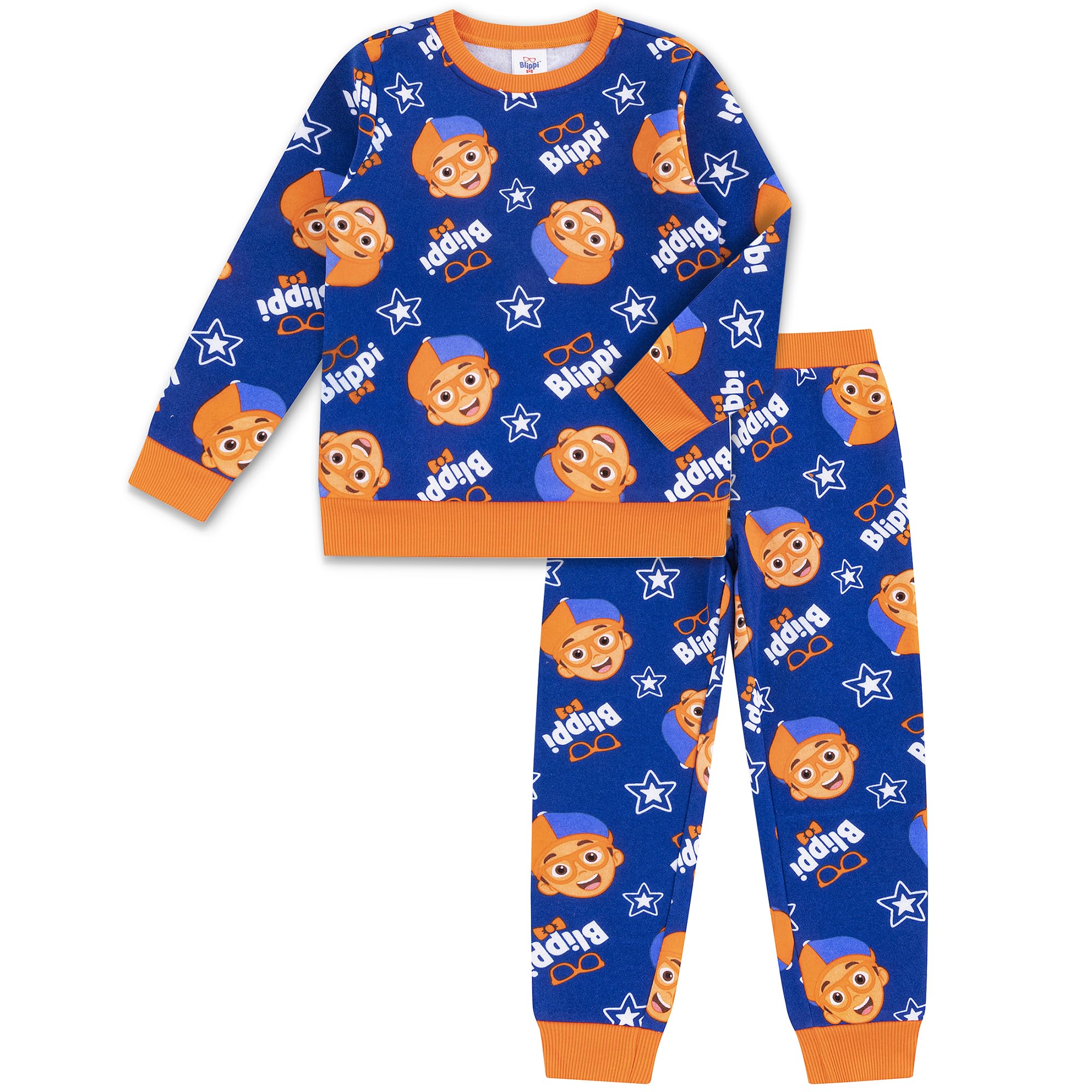 Blippi Boys Crewneck Sweater and Pants 2 Piece Set for Toddler to Big Kids