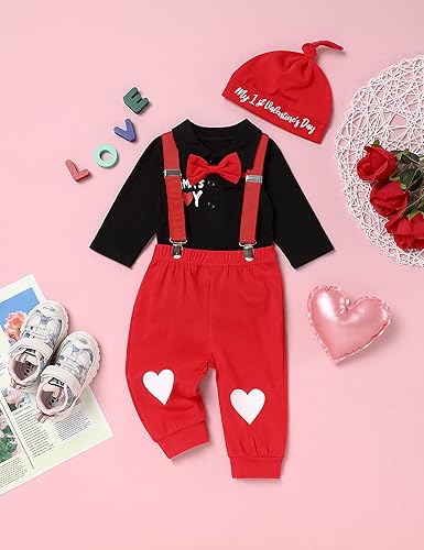 Miniatura 2 de bilison My First Valentines Day - Conjunto de 2 unidades para recién nacidos y niños ropa de bebé recién nacido pajarita