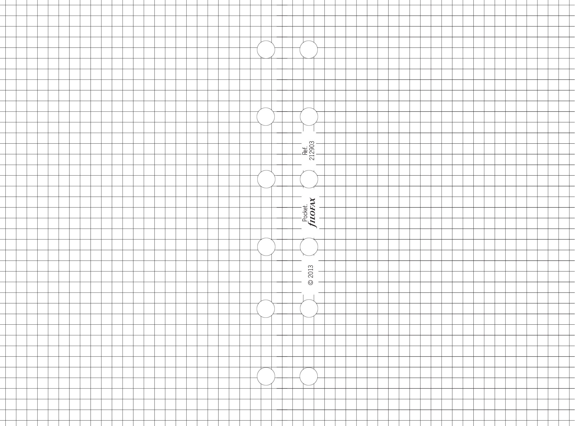 Filofax Pocket Quadrille notepaper Refill, White