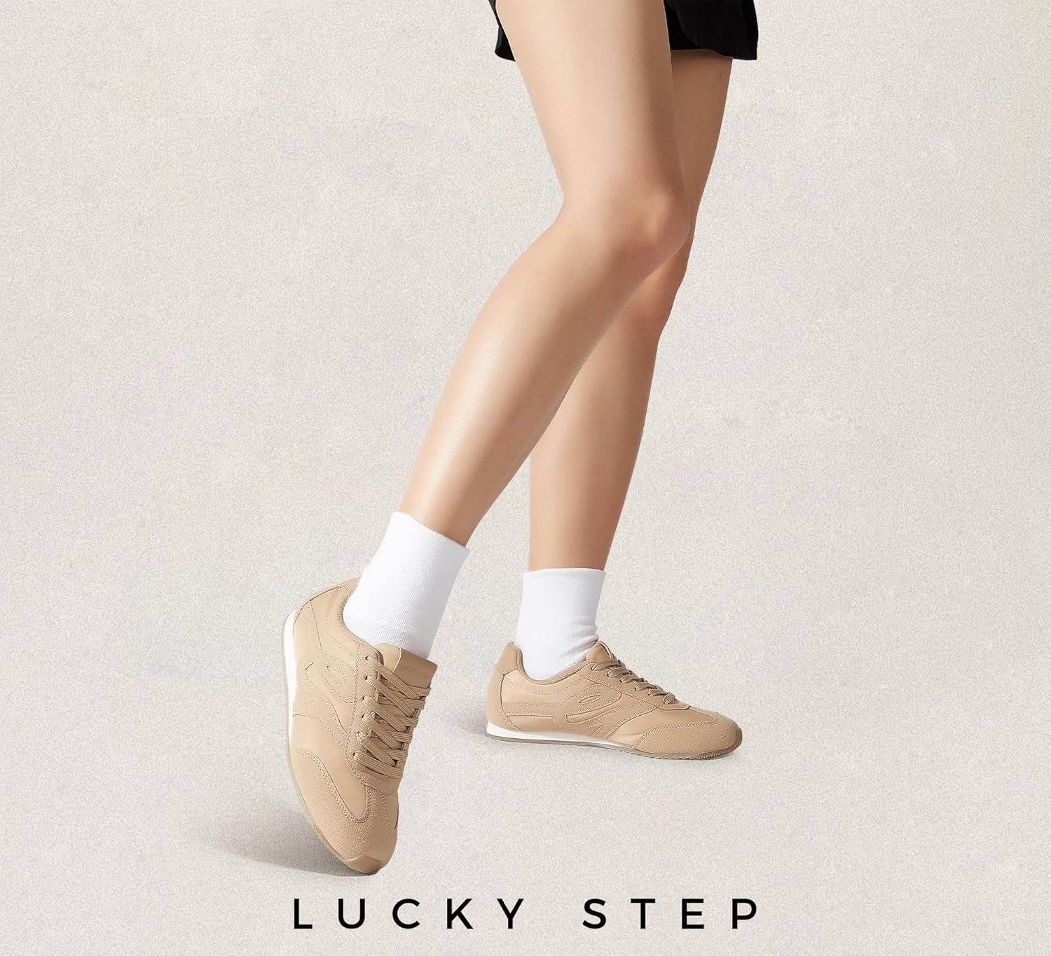 LUCKY STEP Women's Fashion Sneakers Thin Sole Lightweight Retro Athletic Sneakers Casual Lace Up Tennis Shoes Walking Footwear - Image 8