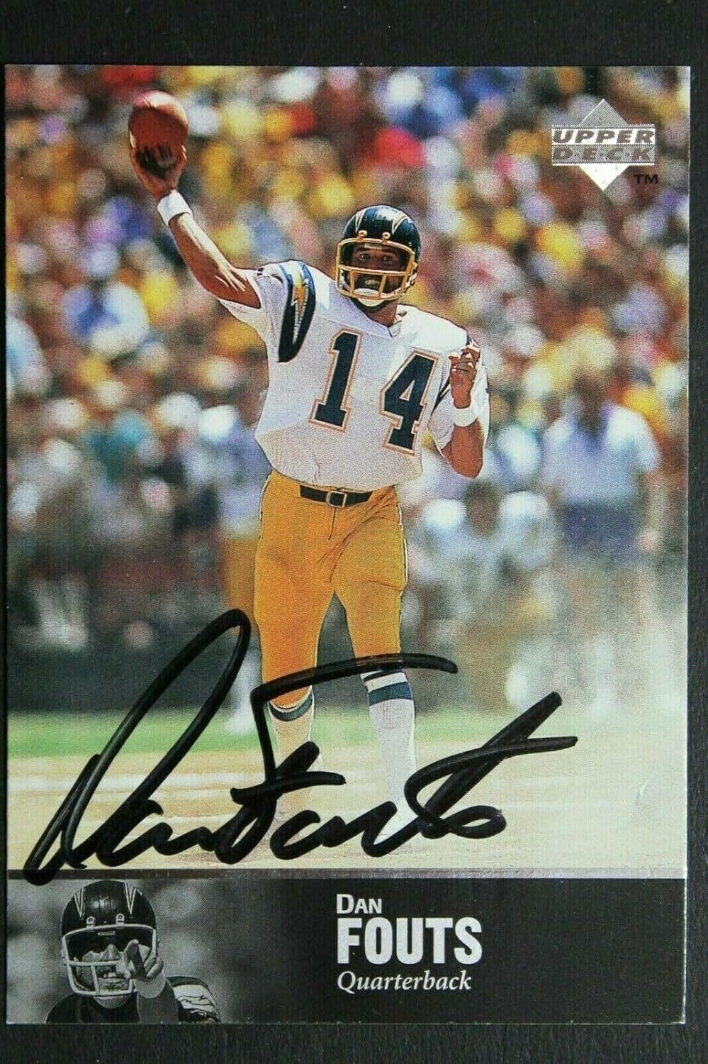 Dan Fouts Chargers HOF Autographed Signed 1997 Upper Deck Football Card #7