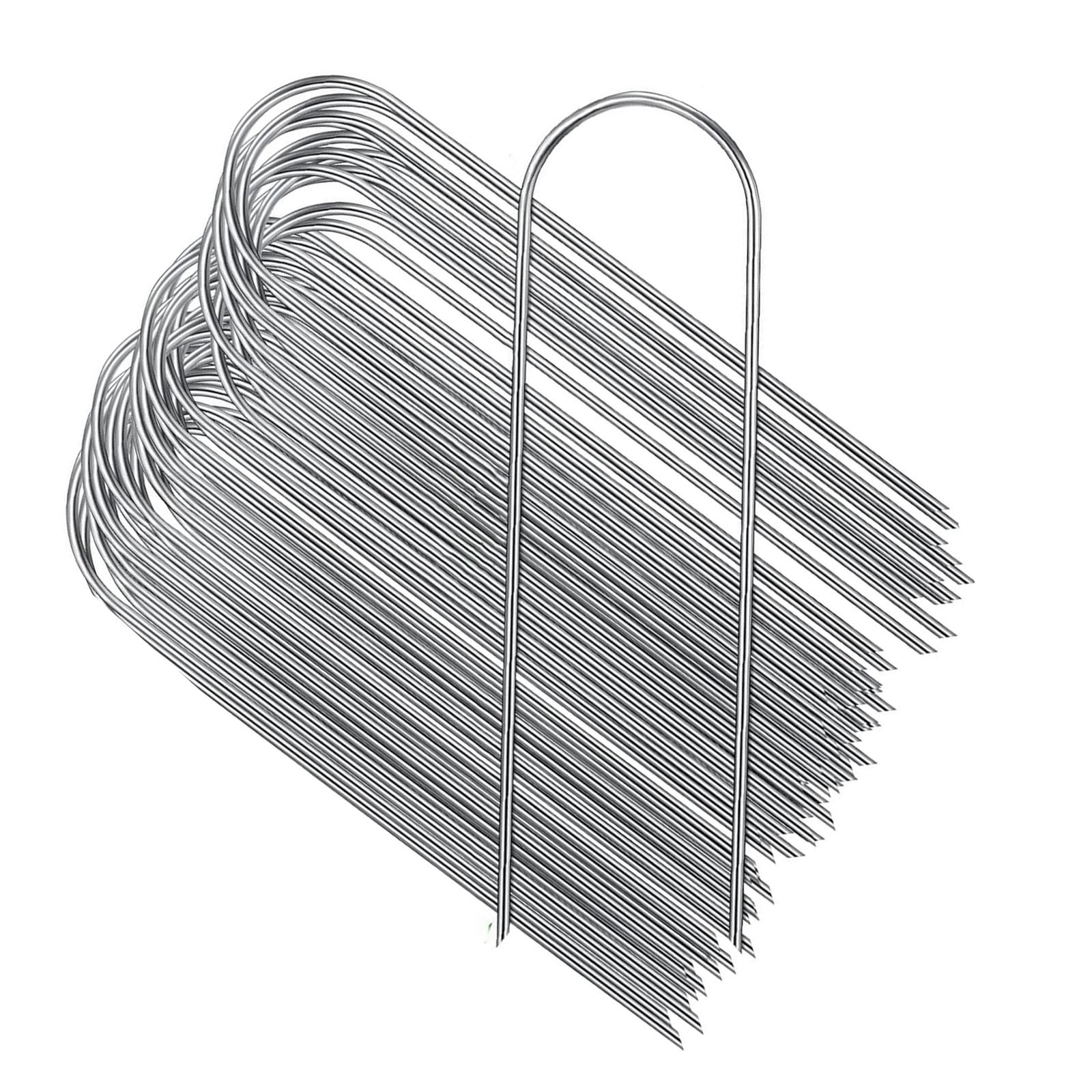 Tfaoys 100Pcs Galvanized U Shaped Garden Nails 6 Inch Long For Drip Tubing And Landscape Fabric Permanent Landscape Fasteners