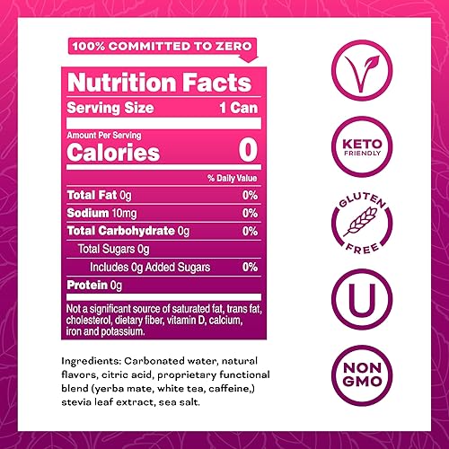 Miniatura 2 de Yerbae Energy Beverage - Piña de cereza negra, 0 azúcar, 0 calorías, 0 carbohidratos, energizada por yerba mate, cafeína natural, a base de plantas,