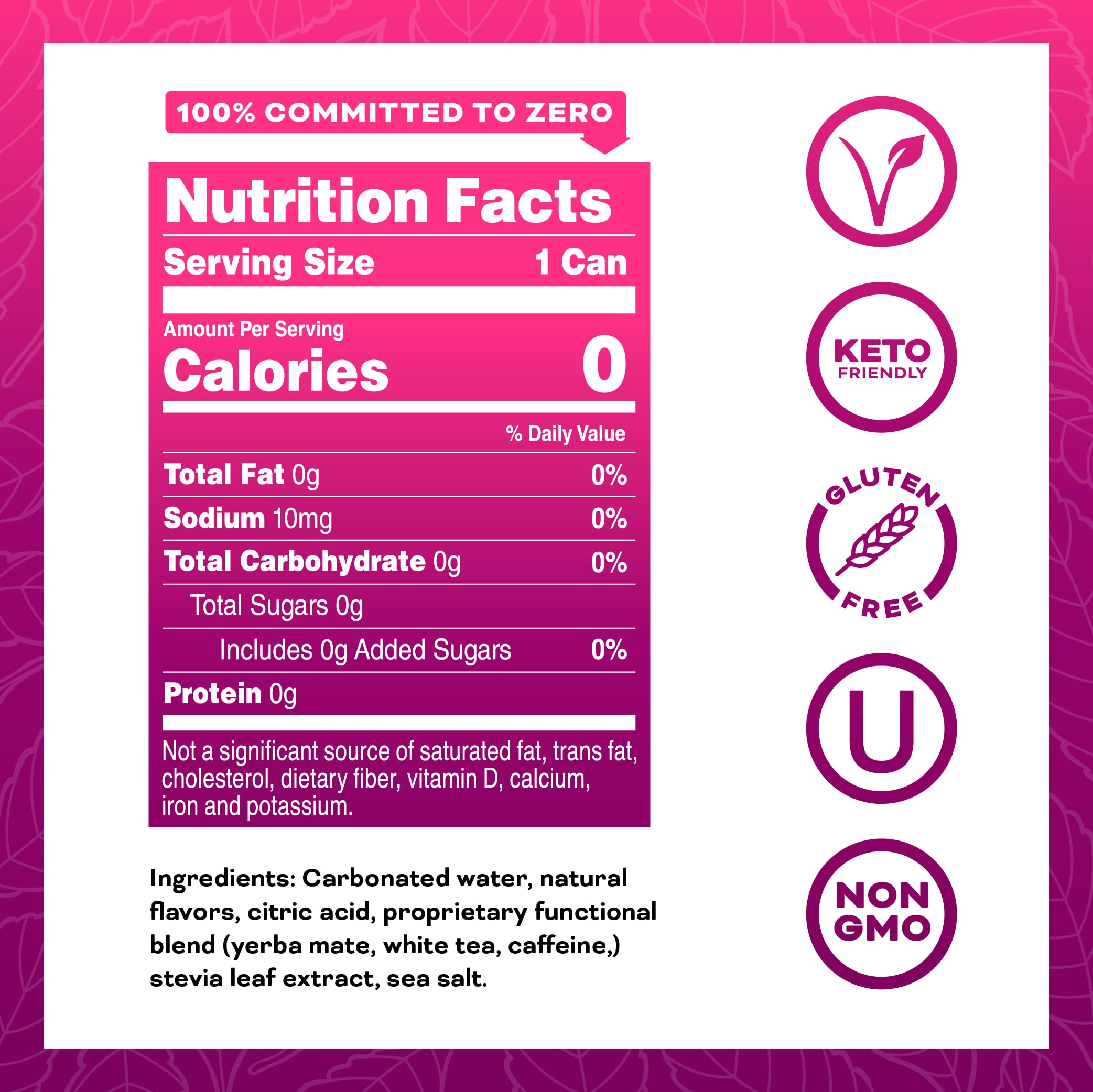 Yerbaé Energy Beverage - Black Cherry Pineapple, 0 Sugar, 0 Calories, 0 Carbs. Yerbae is Energized by Yerba Mate, Plant-Based, Healthy Alternative to Sugary Drinks, 16oz cans (12 Pack)