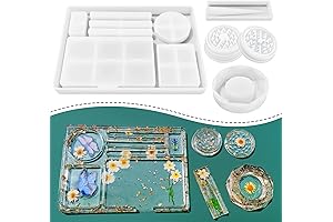 5 PCS Resin Tray Molds and Resin Grinder Mold for Resin, Large...