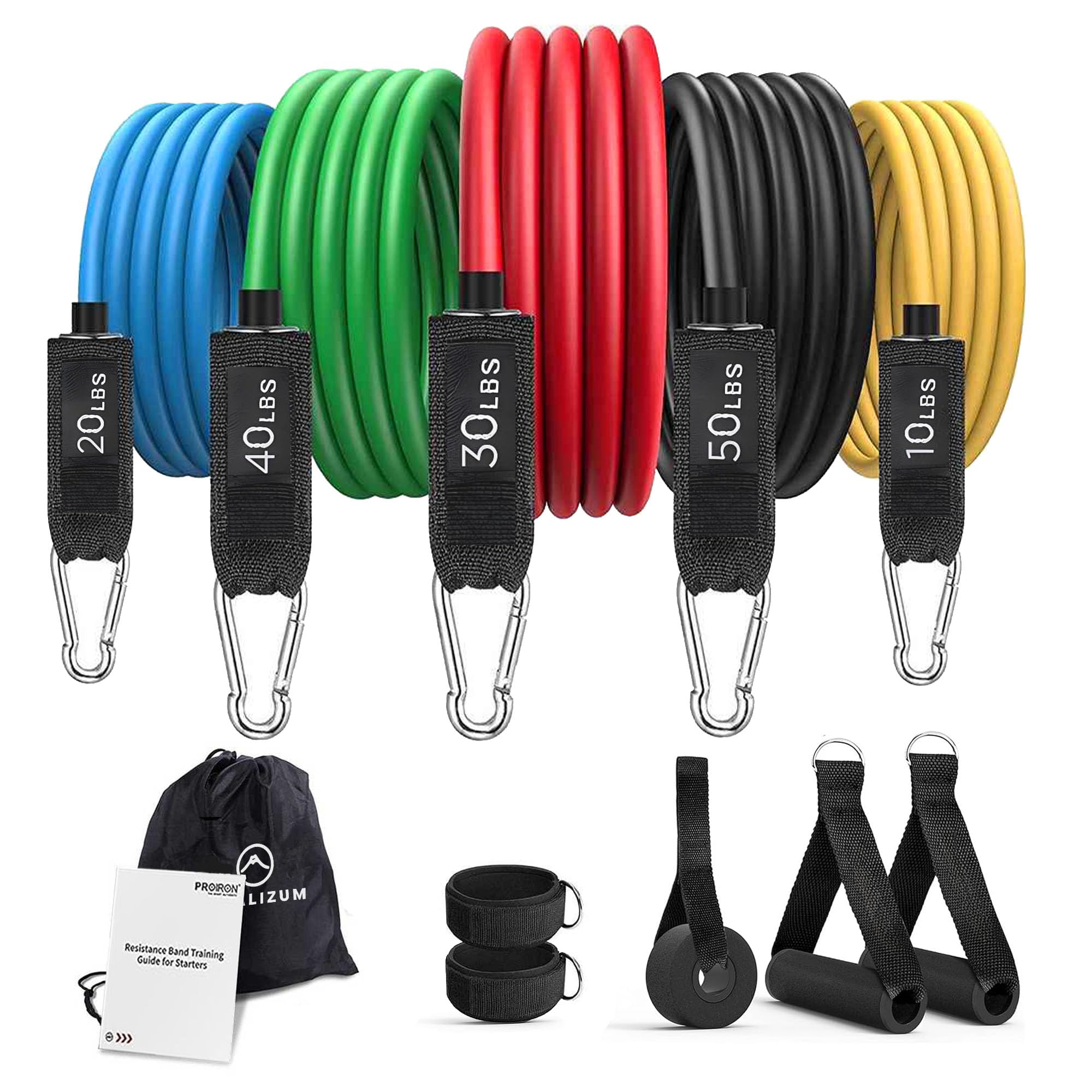 Bandas Elásticas de Musculación 150 lbs 12 Piezas Gomas Elásticas Fitness con 5 Niveles Diferentes de Resistencia para Entrenar en Cualquier Lugar Yoga Calistenia Crossfit TRX Pilate Deporte