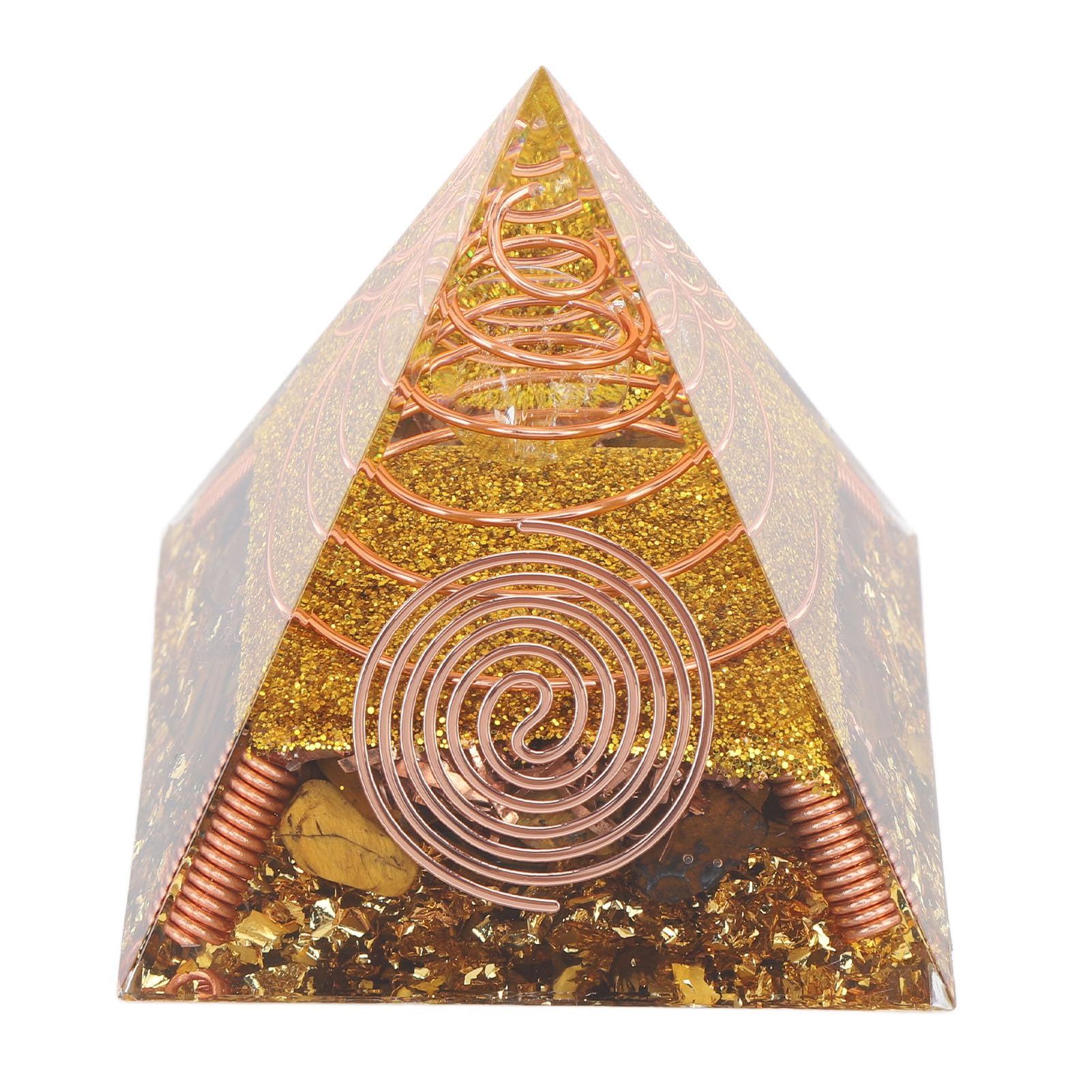 Crystals Gemstones Healing Crystal Stones Pyramid Chakra Gifts for Women Men Friend Birthday Teenage Friendship Unusual Stone Fengshui Meditation Decor Citrine Wisdom Wealth Success Optimism Balanced