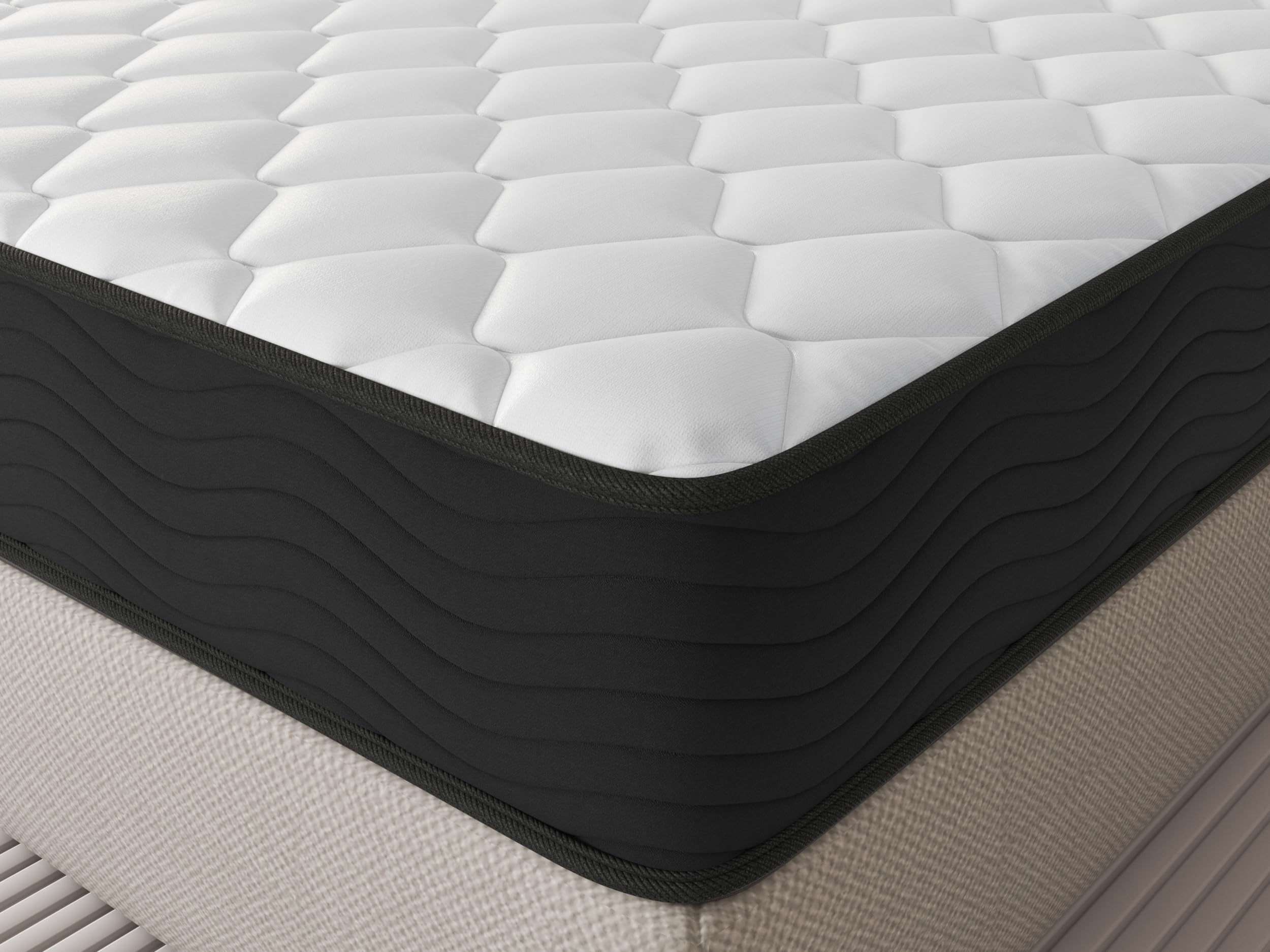 Matelas 140x200 12 cm epaisseur, Zones de Confort en Mousse à Mémoire de Forme, Moelleux et Respirant (140x200x12CM)