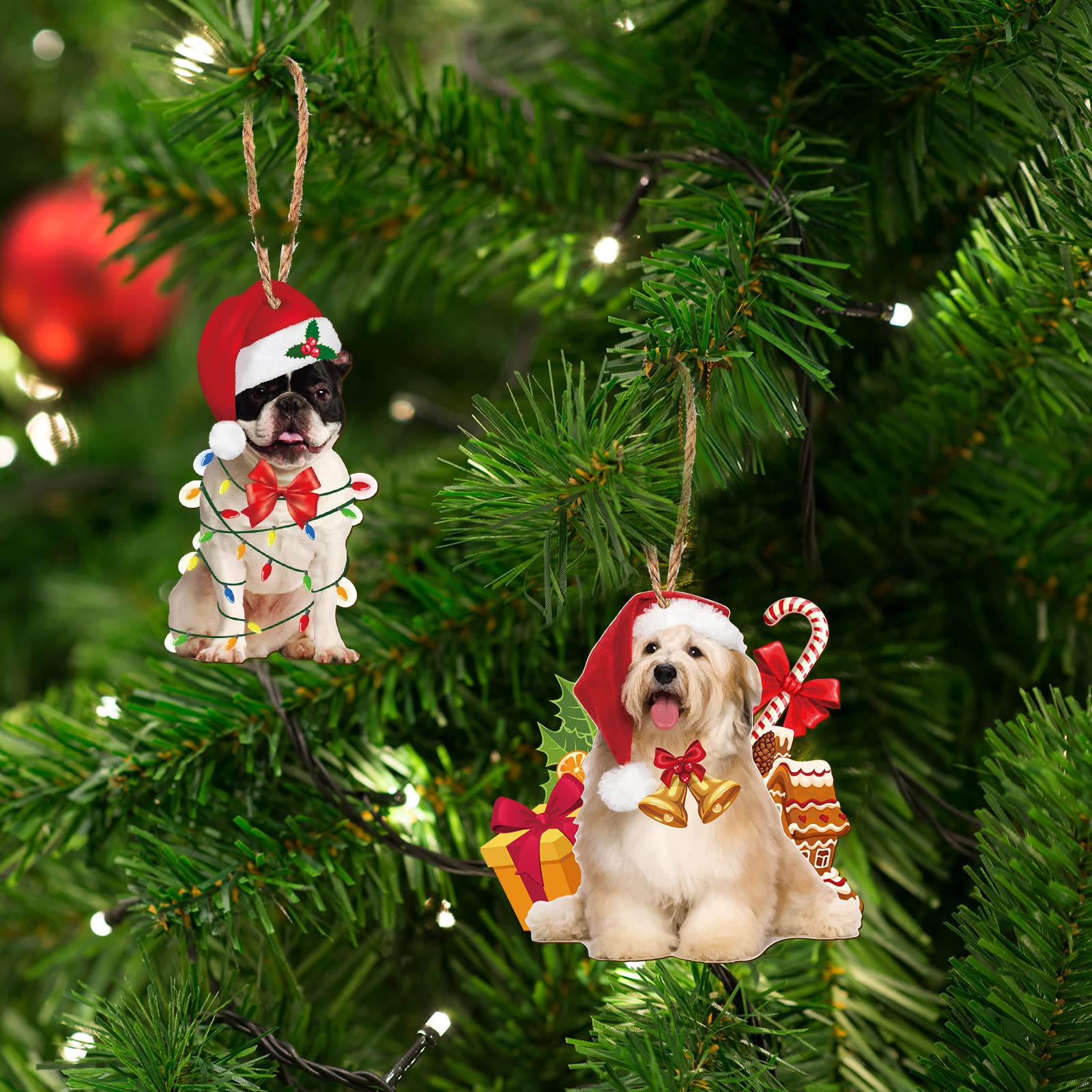 40 Stück Hund Weihnachtsbaum Ornament Xmas Dekorationen Lustige Hund Weihnachtsbaum Ornament Hundeliebhaber Geschenk Hund Hängende Dekoration Sortierte Hund Urlaub Weihnachtsbaum Ornament für