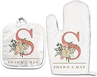 Vista 16 de Lemon - Juego de manoplas de horno personalizadas y soporte para ollas Mitón de horno Soporte para ollas Regalos de cocina Inauguración