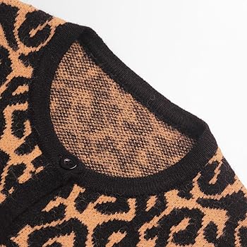 Amazon.com: AJELIFHL Women Leopard Print Knit Cardigan