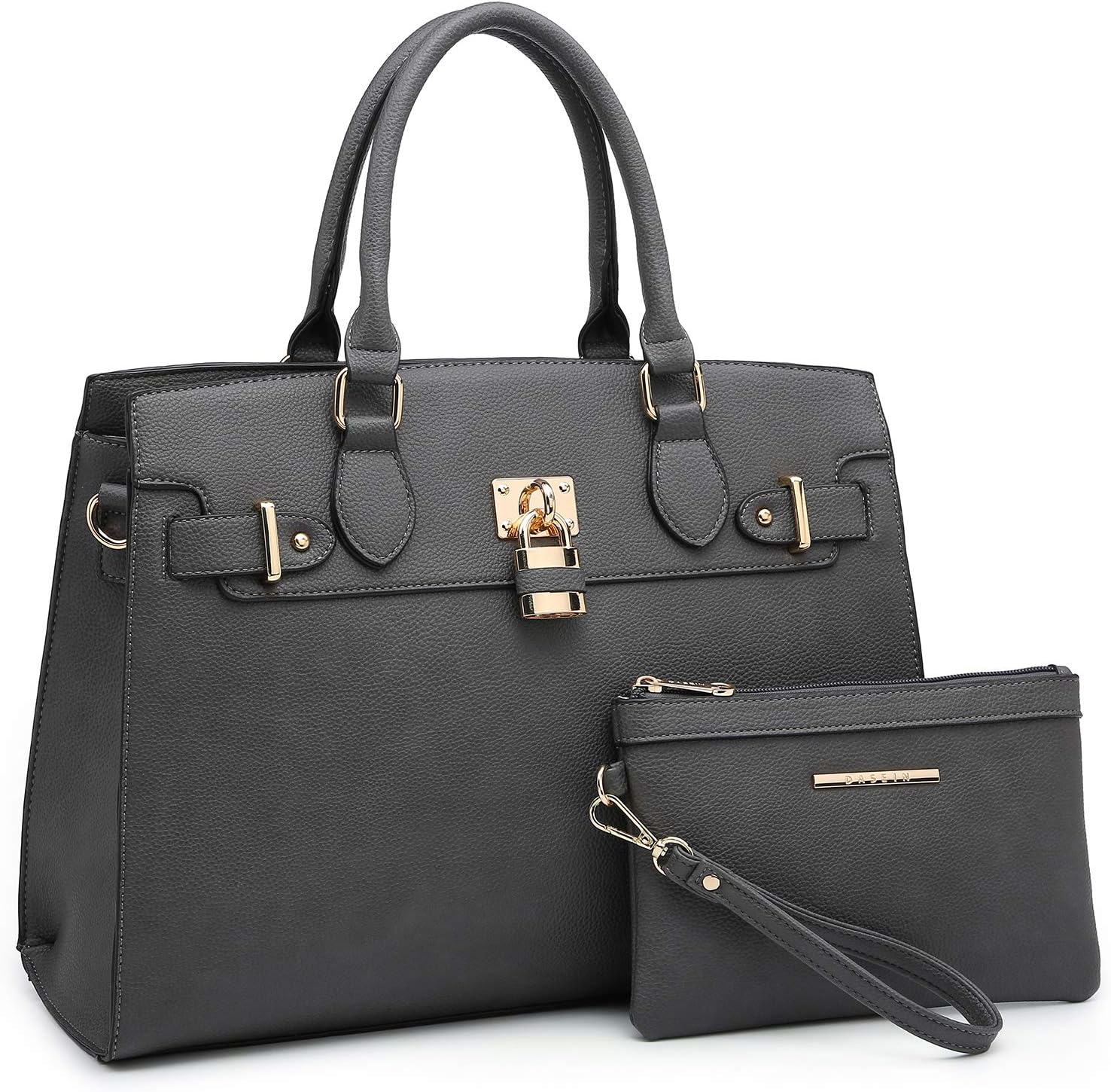 Women Handbags and Purses Ladies Shoulder Bag Top Handle Satchel Tote Work Bag with Matching Clutch
