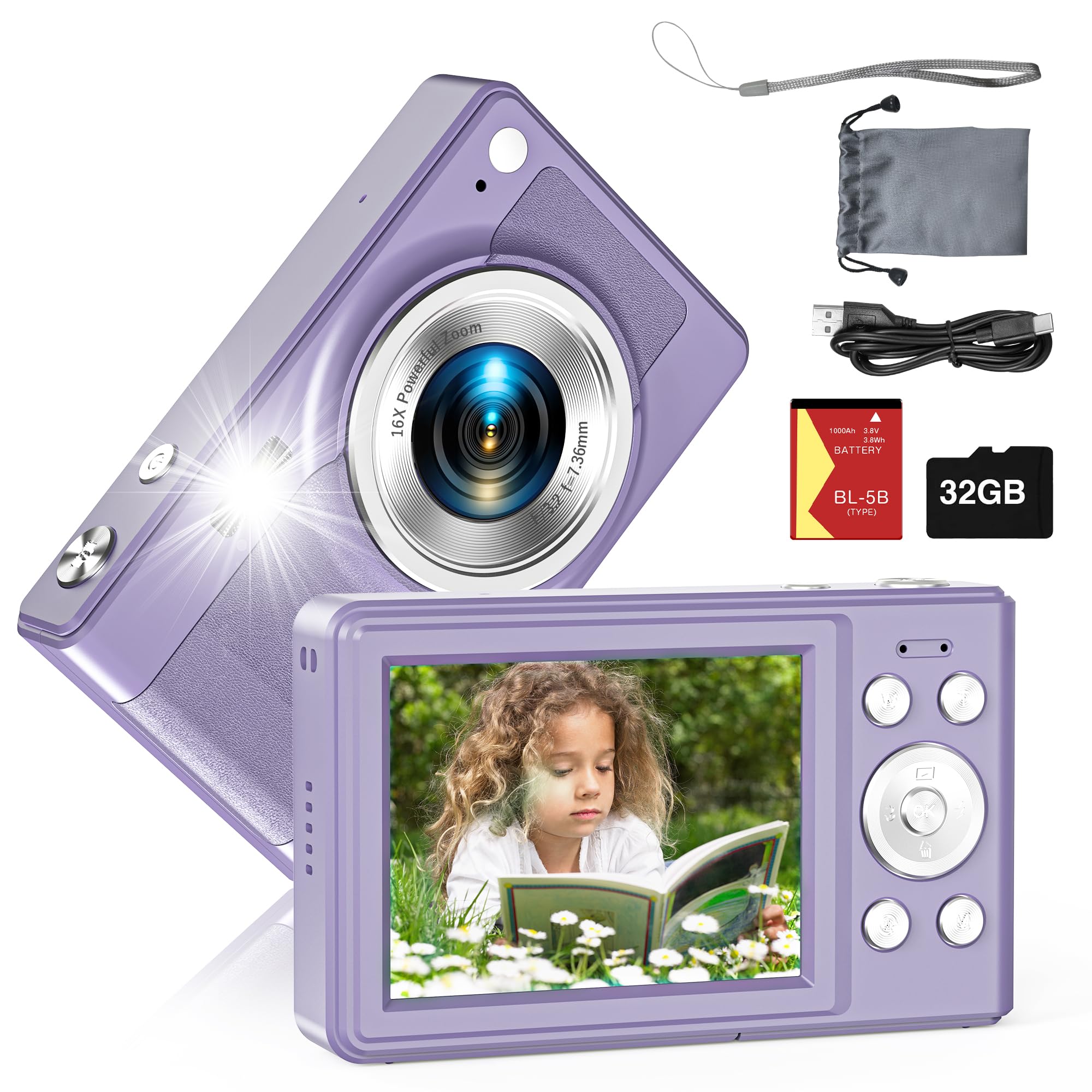 Amazon.com: Upgrade Kids Camera, 56MP FHD 1080P with 16x Zoom