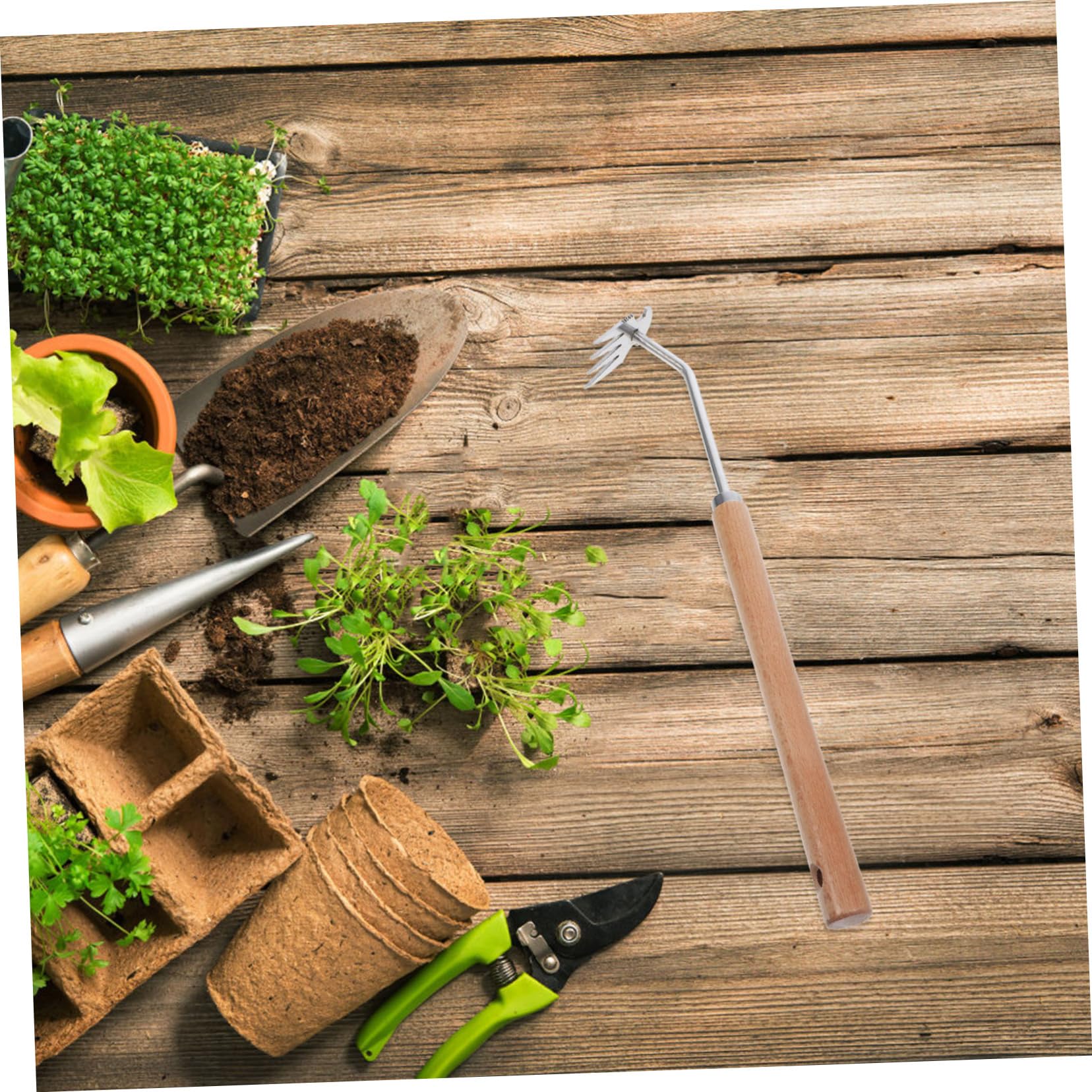 Kisangel 4 Stück Jätwerkzeuge Jätartefakt, Entwurzelungswerkzeug Barriere Gartenhandwerkzeuge Gras Gartenwerkzeug unkrautvernichter wieder eine feste Hand Unkrautentfernungsrechen Edelstahl