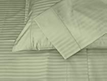 Home Linen Standard Pillowcases - 100% Natural Cotton 600 Thread Count, 2 Piece Damask Ivory Pillow Cover Set, Hotel Quality ELS Combed Cotton Striped Pillow Protectors