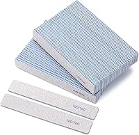 Vista 9 de 25 Piezas Limas de Uñas Rectangulares Grano 100/100, Pulidores de Uñas Reutilizables de Doble Cara Lijas de Esmeril Limas de Uñas para Uñas