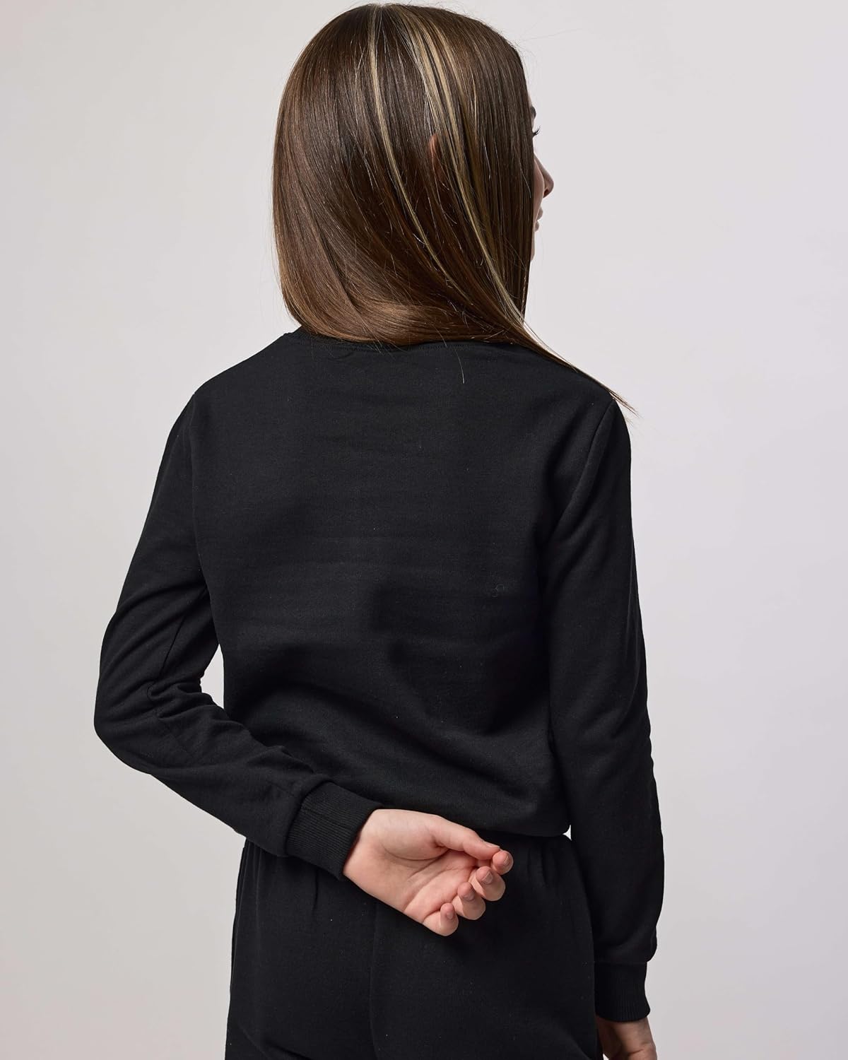 Real Essentials 3-Pack: Girls Ultra-Soft & Warm Long Sleeve Fleece Crew Neck Pullover Sweatshirt - Image 4