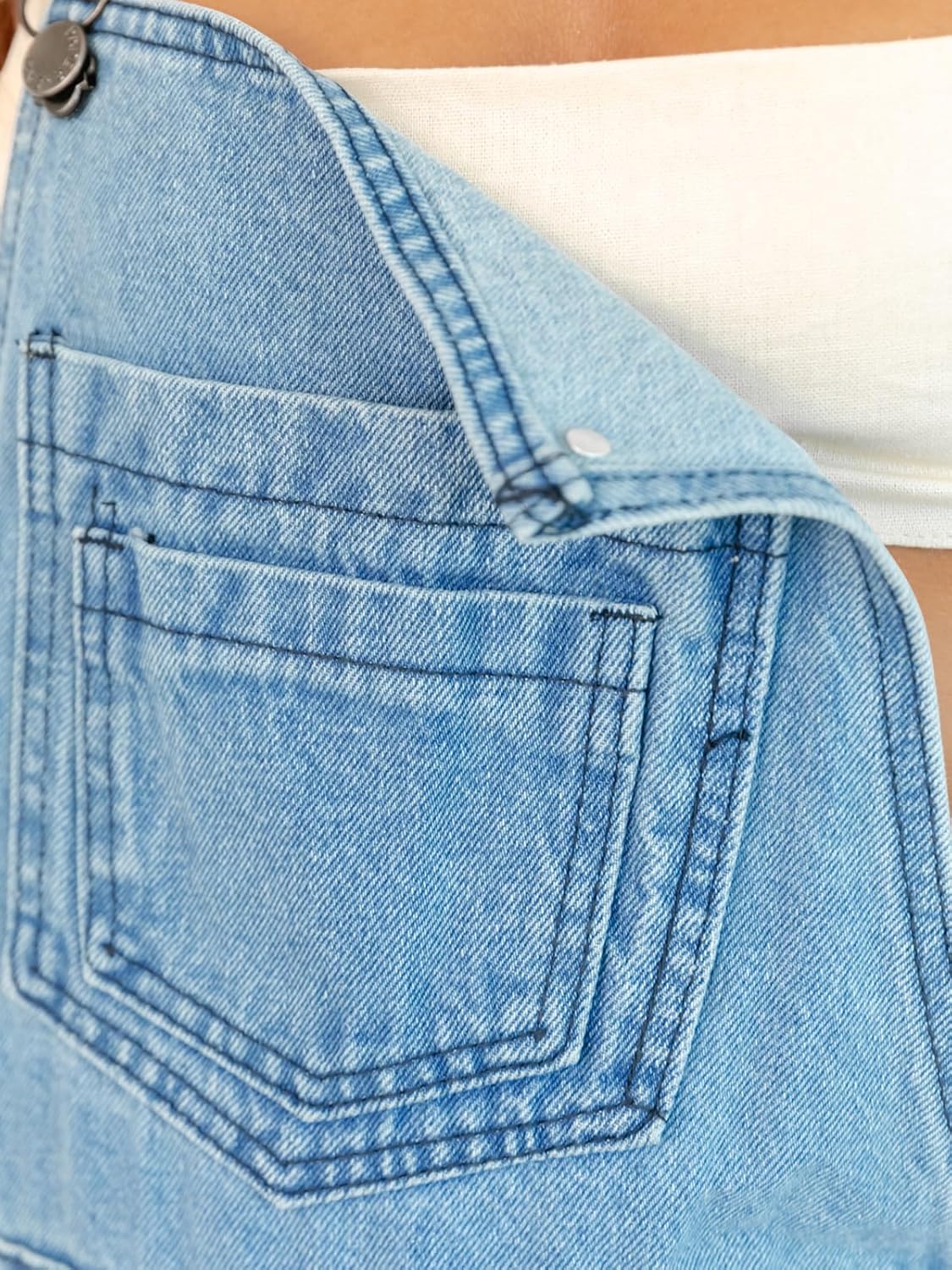 Cicy Bell Womens Bib Denim Overalls Loose Fit Wide Leg Revolt Jeans Jumpsuits Summer Work Outfits with Pockets - Image 2