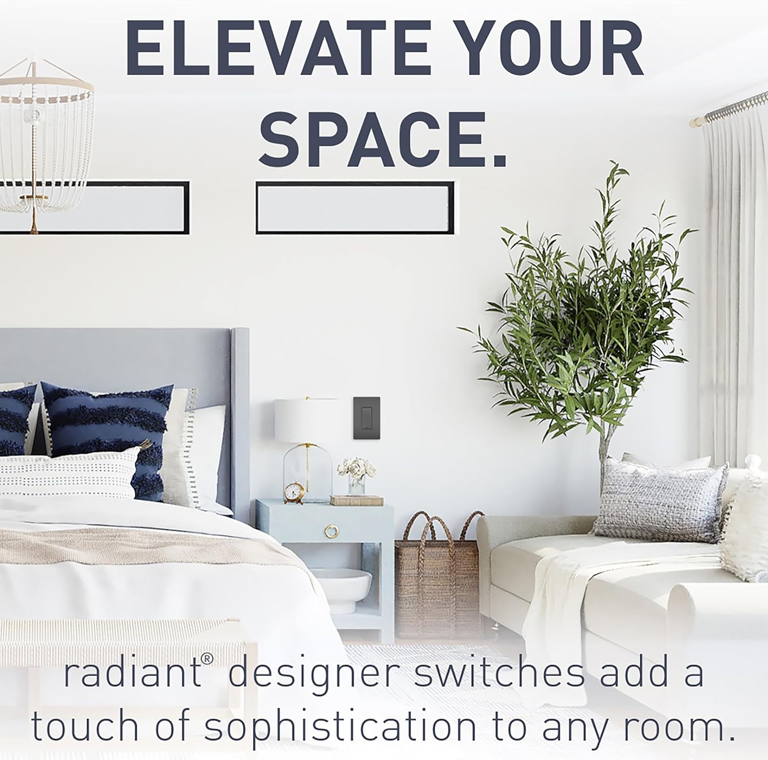 Legrand Radiant 15 Amp GFCI Outlet, Rocker Wall Switch, Black (1 Count Each) Home Electrical Wiring Devices
