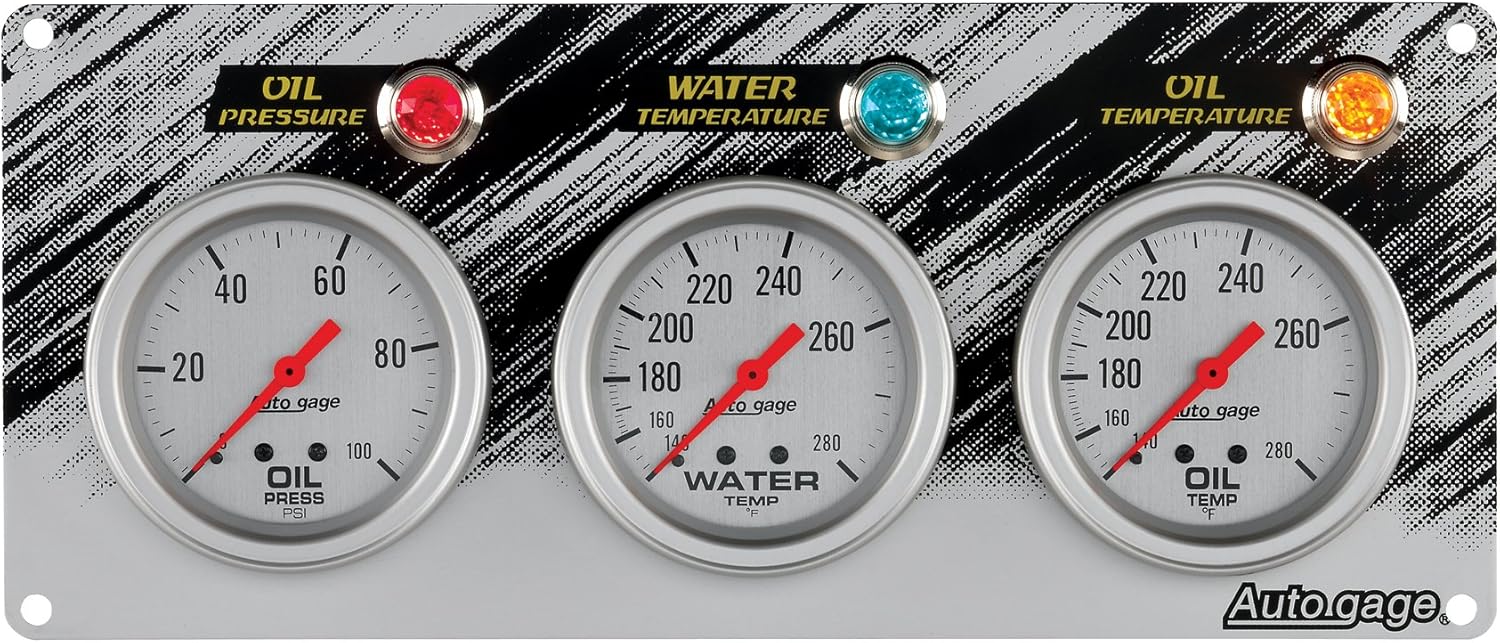 Auto Meter 7066 Autogage Mechanical Race Panel Oil Temperature/Oil Pressure/Water Temperature
