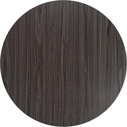 Miniatura 6 de Flash Furniture Chapman - Mesa redonda multiusos de 36 pulgadas, mesa de reuniones de negocios para oficinas y salas de conferencias, gris rústico