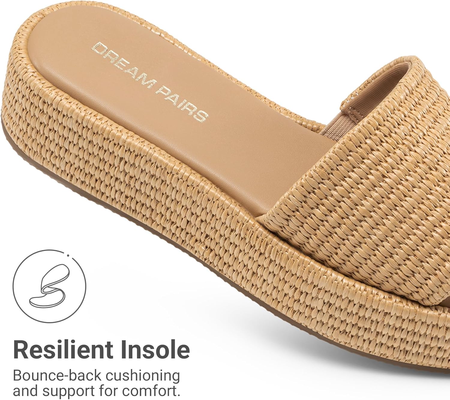 DREAM PAIRS Women Platform Slides Sandals Espadrilles Slip On Low Wedge Summer Open Toe Bohemia Dressy Beach Vacation Shoes - Image 4