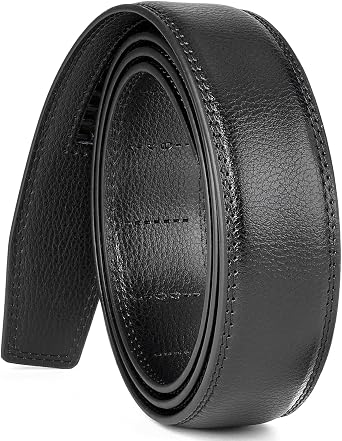 SENDEFN Ratchet Belt Replacement Strap 1 3/8", Leather Belt Strap for 35MM Slide Click Buckle