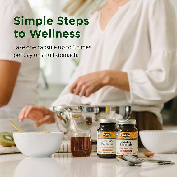 Flora - Adult's Probiotic Blend, Six Adult-Specific Strains, Gluten Free, Raw Probiotic with 17 Billion Cells, 120 Vegetarian Capsules