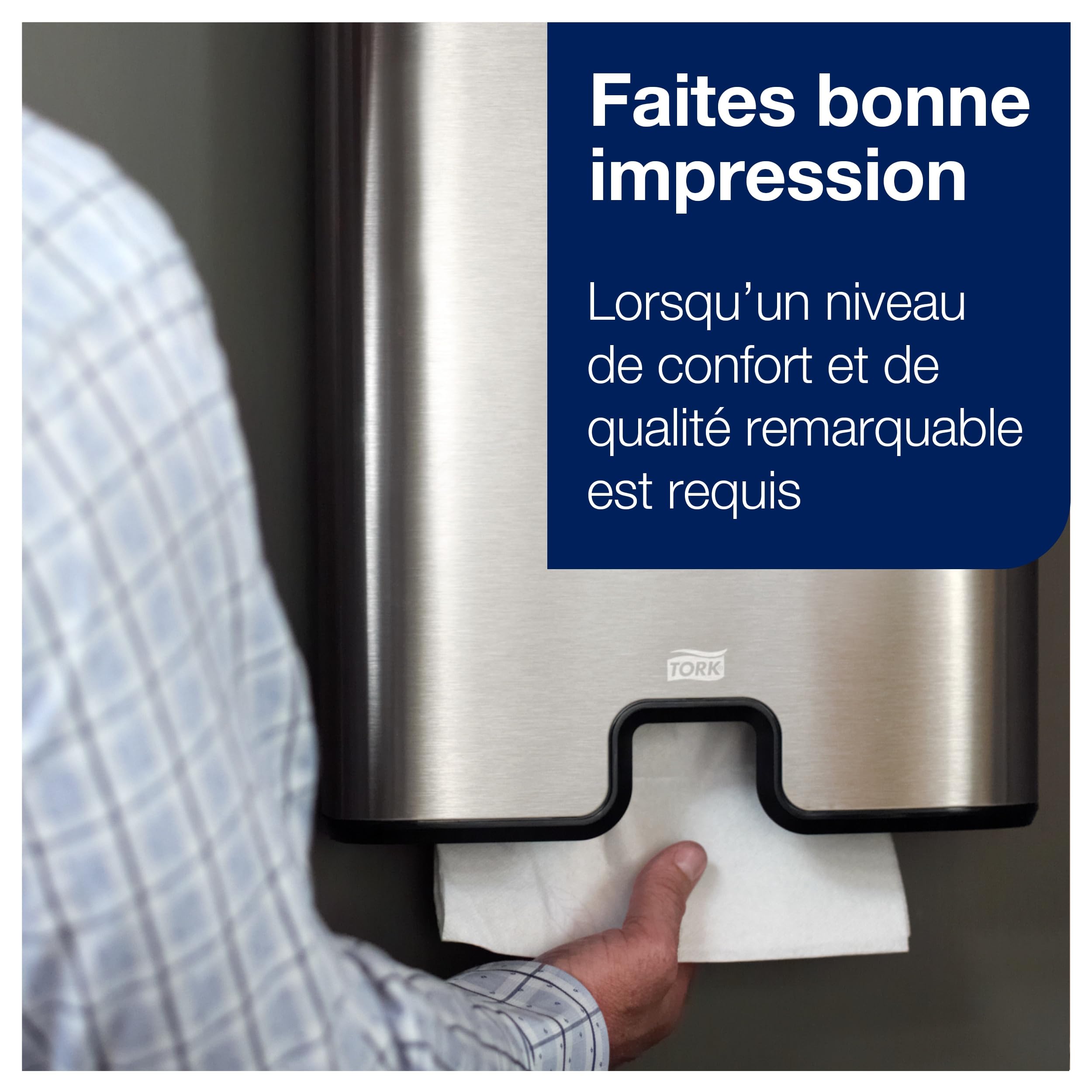 Tork Xpress Essuie-mains interfoliés doux blancs H2, 2 pli, 7 x 180 serviettes, 8.5cm x 21.2cm chaque, 600398