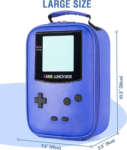Miniatura 3 de Boys Lunch Box,Gamer Lunch Box for Boys Kids,Leather Insulated Lunch Bag for Kids,School Thermal Meal Cooler Lunch Boxes for Boy Kid