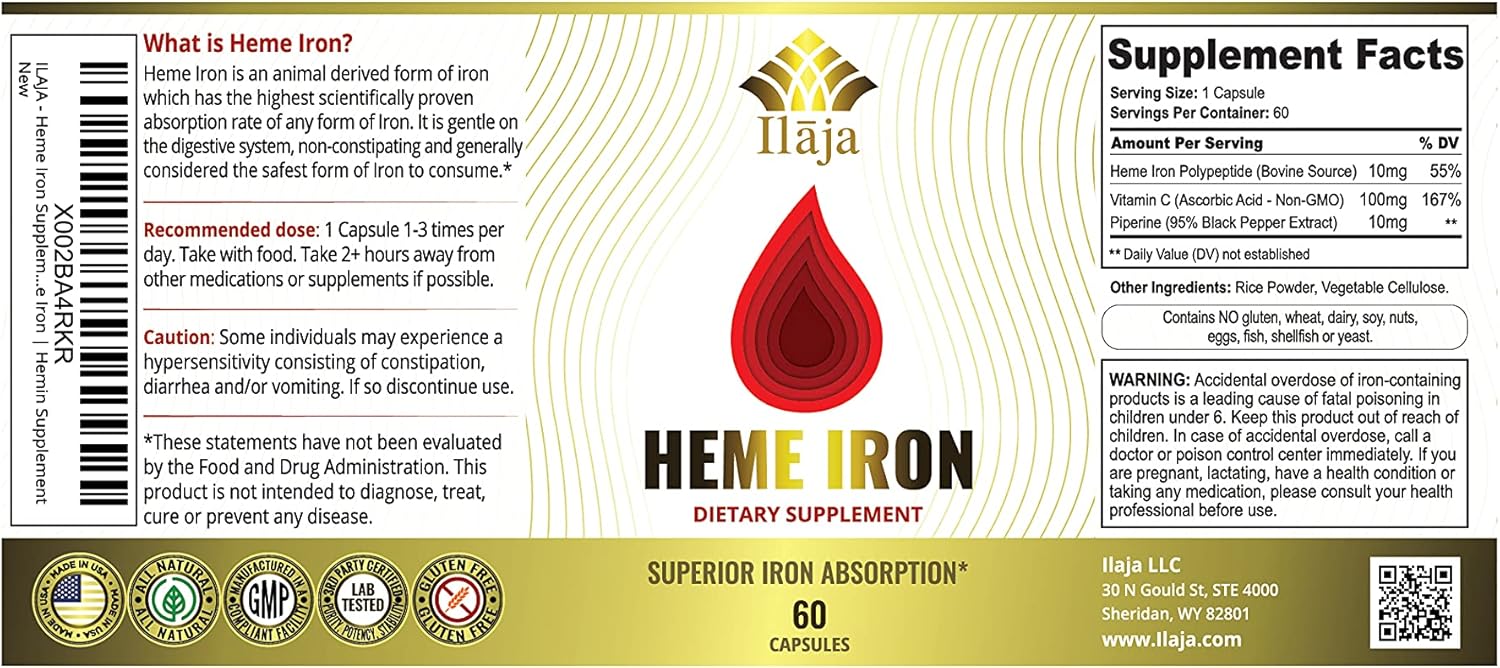 ILAJA Heme Iron Deficiency Supplement for Women & Kuwait Ubuy