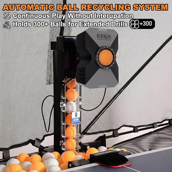 Automatic Table Tennis Trainer with Net Ping Pong Robot for Solo Practice and Professional Training Equipment with Remote Control to Improve Your Ping Pong Game