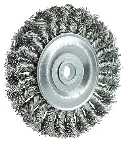Miniatura 4 de Weiler 36279 - Rueda de alambre Wolverine Knot de 8 pulgadas, giro estándar, relleno de acero de 023 pulgadas, orificio de eje de 58 pulgadas,