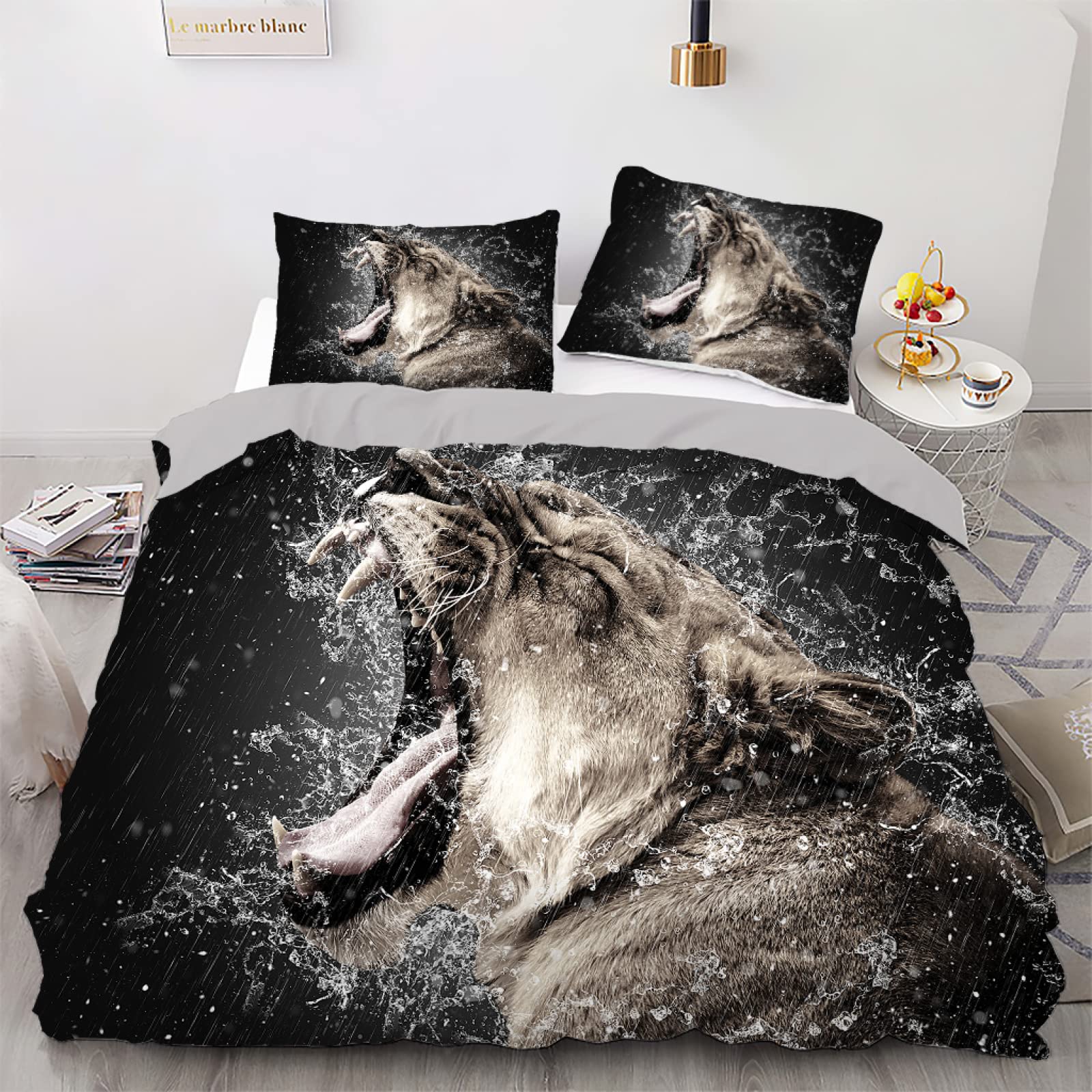 Parure de lit chatte noire 90x190 fermeture éclair pour lit facile à faire