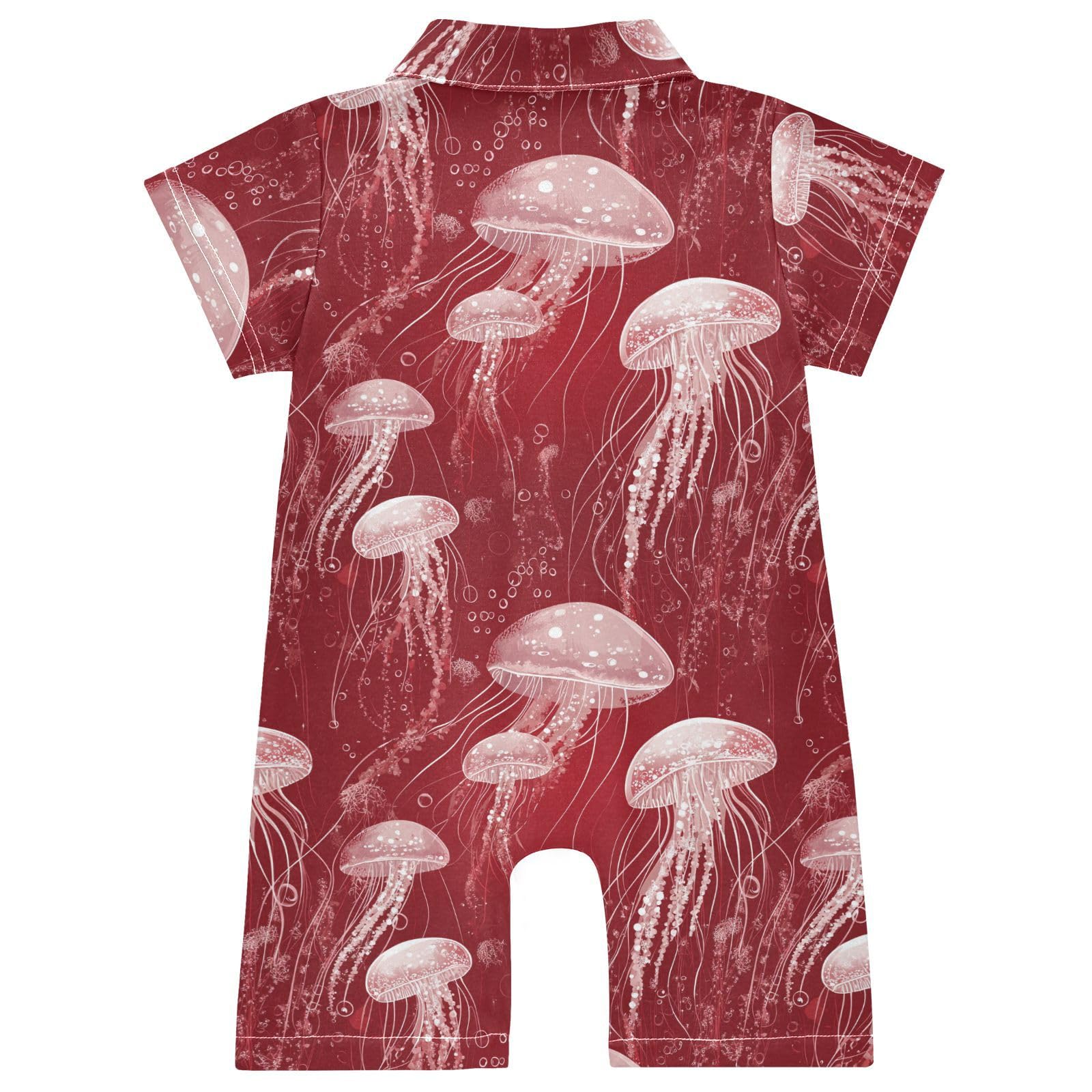 Cotton Baby Boy Clothes Polo Neck Comfy Baby Unisex Outfit for Summer 3M Cartoon Jellyfish