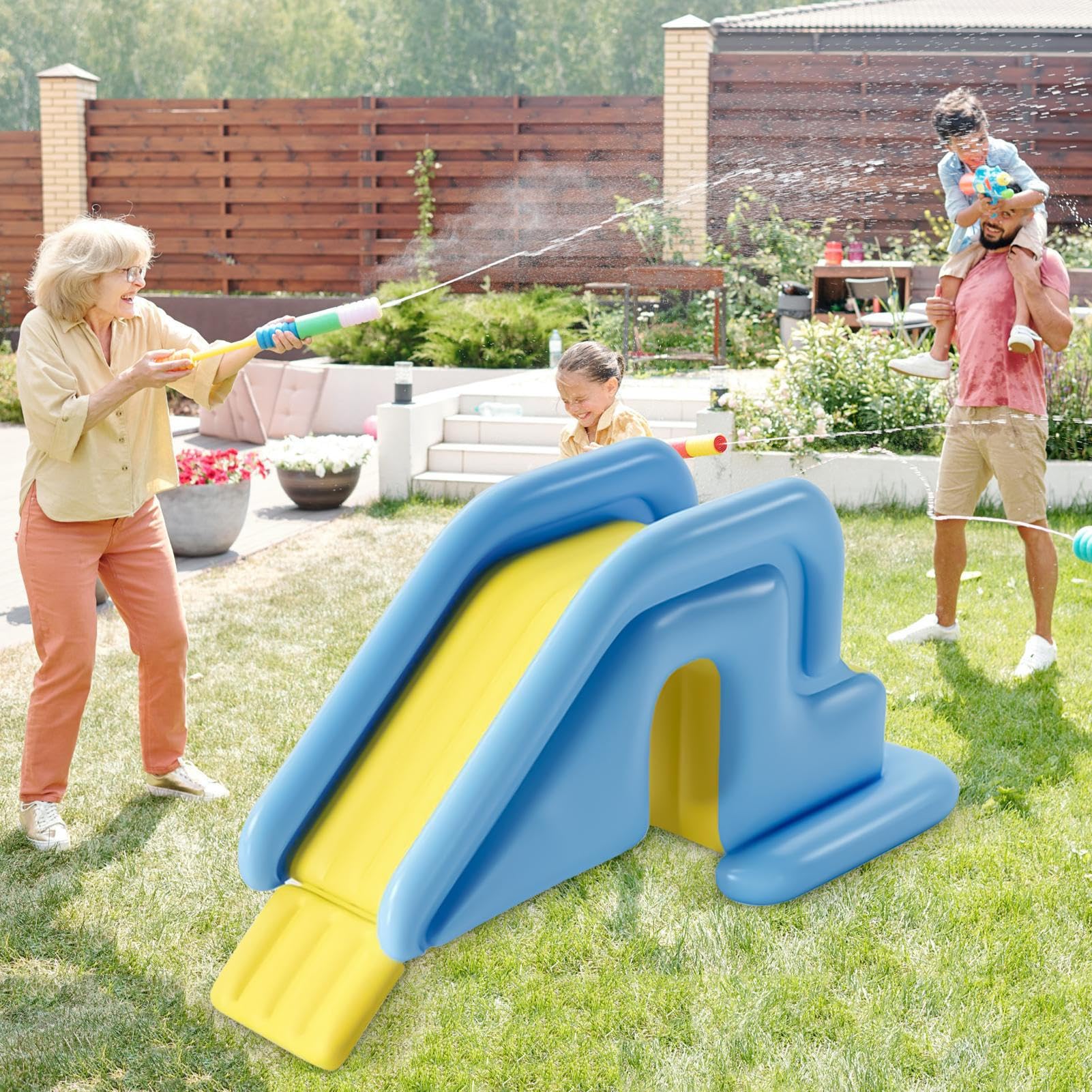 Aufblasbare Pool-Rutschbahnen Sommerliches Unterhaltungsspiel | Wasser-Rutschbahn Am Pool Geeignet Für Aussenbereich, Terrasse, Garten, Hinterhof, Rasen, Park Und Freizeitzentrum
