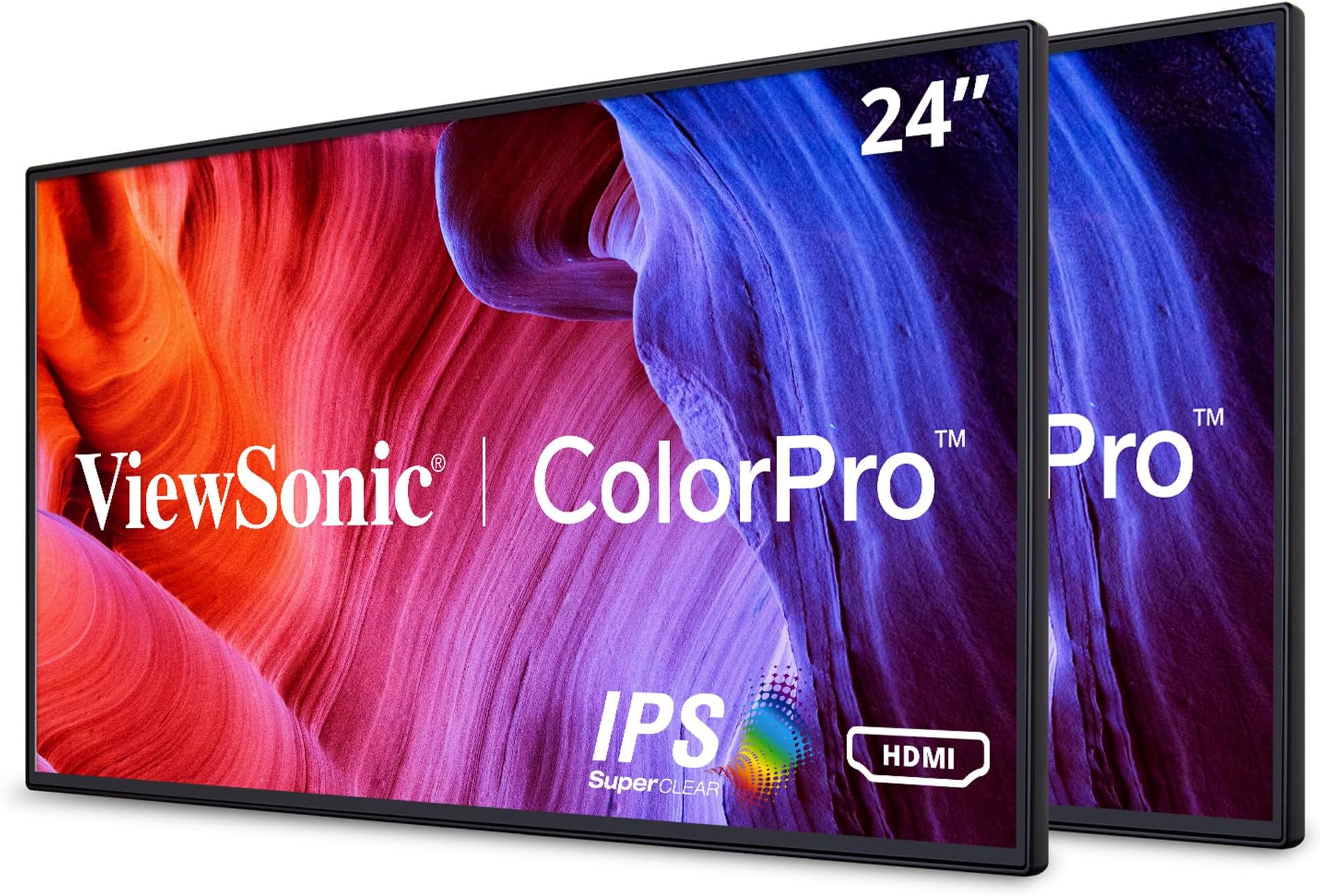 ViewSonic VP2468_H2 24-Inch Premium Dual Pack Head-Only IPS 1080p Monitors with ColorPro 100% sRGB Rec 709, 14-bit 3D LUT, Eye Care, HDMI, USB, DP Daisy Chain, VESA