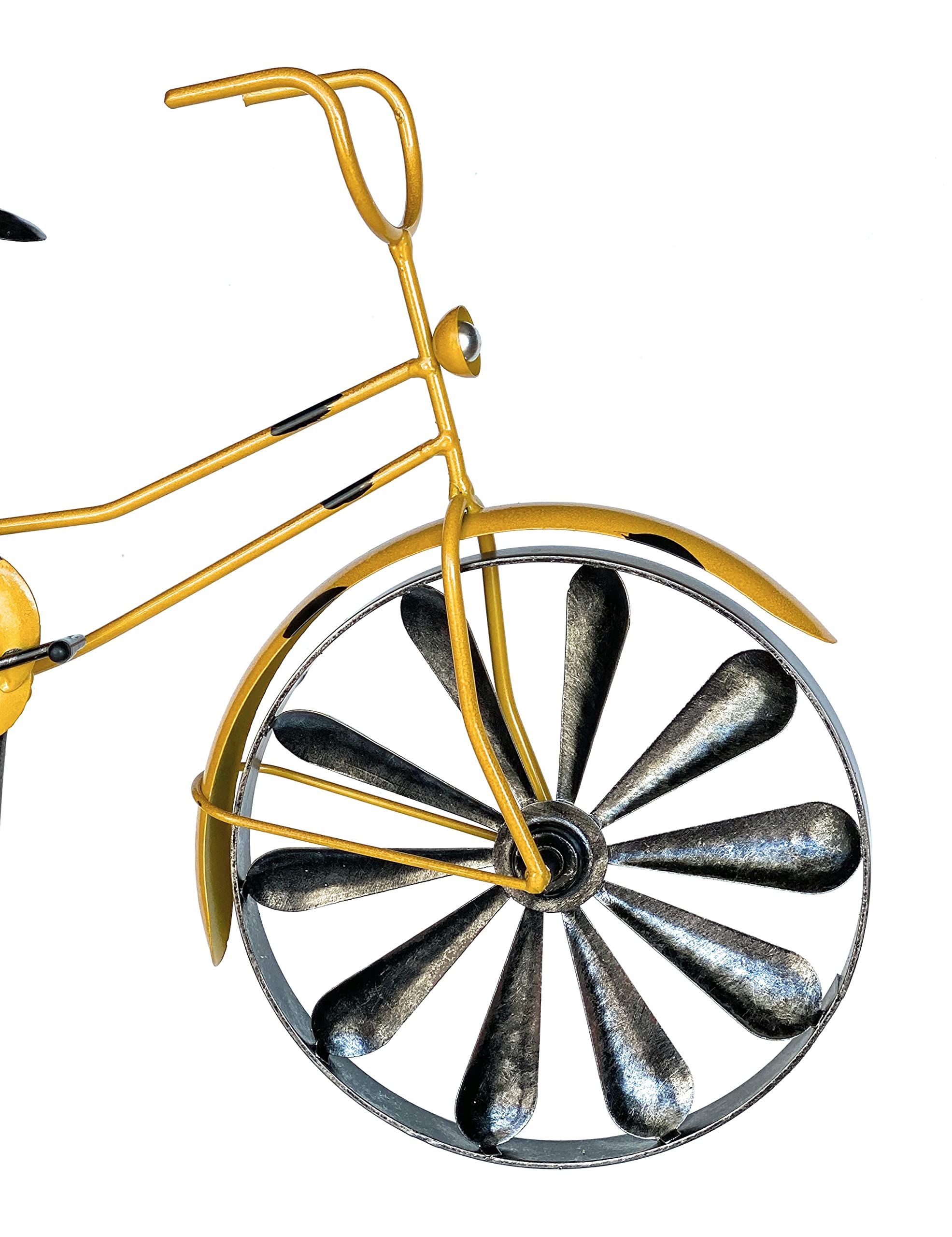 DanDiBo Paletto da giardino in metallo per bicicletta, XL, 160 cm, giallo 96101, con girandola a vento, resistente alle intemperie, decorazione da giardino, asta da giardino