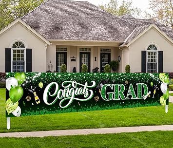 2026 Graduation Decorations-Congrats Grad Yard Sign Banner Decoration for Class of 2026 Graduation Party SuppliesGreen and Black