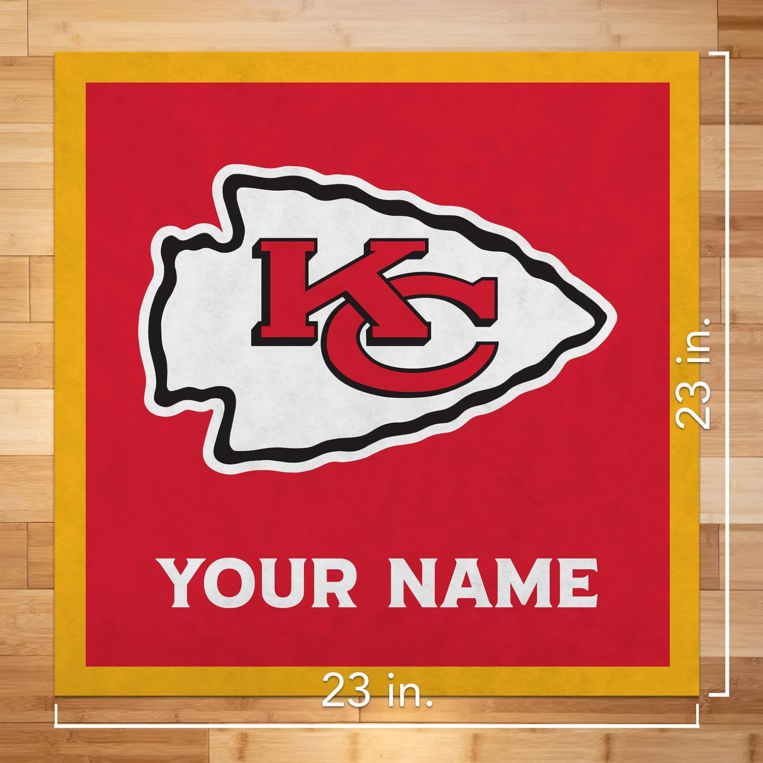 Rico Industries NFL Football Kansas City Chiefs Personalized 23" Felt Wall Banner - Sports Decor for Man Cave, Game Room, Office & Bedroom