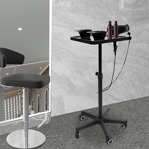 Miniatura 6 de Bandeja rodante para peluquería, para peluquería, con rueda, herramienta de peluquería, bandeja de almacenamiento para estilista, bandeja de salón