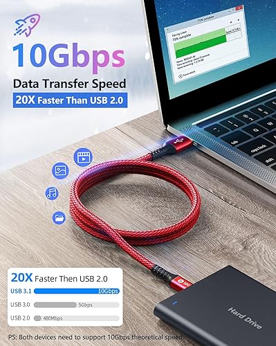 Miniatura 3 de Fannoday Cable USB C a USB A de 3.1 A de carga rápida de 3 pies, cable de carga USB tipo C compatible con Samsung Galaxy S23 S22 Ultra Note 20,